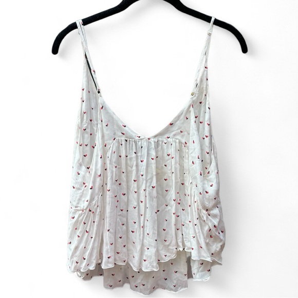 Free People Intimately Free Riviera Romance Cami White Heart Womens Size M - Picture 4 of 5